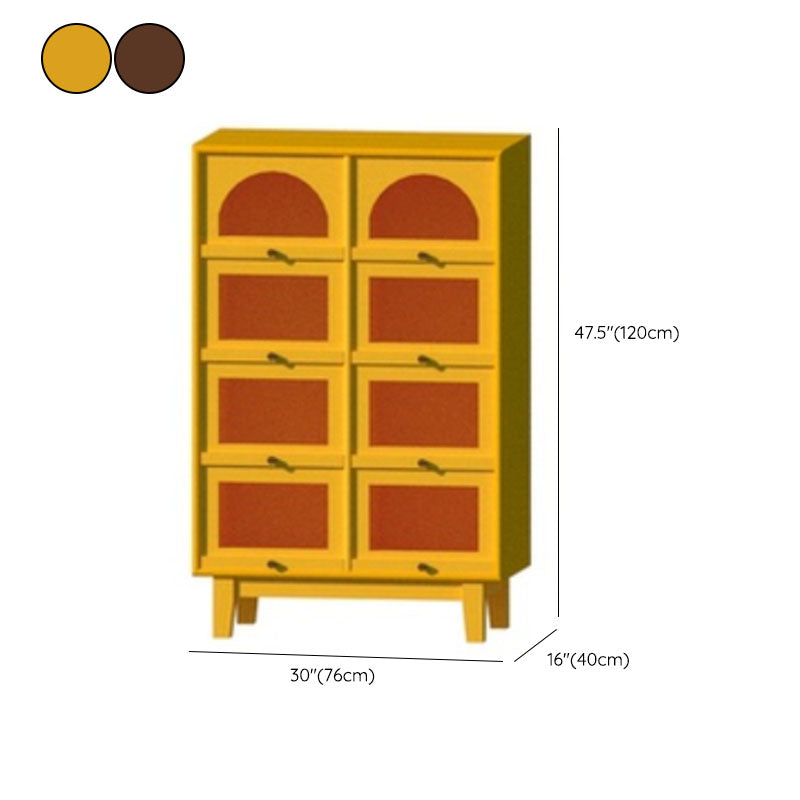 Modern Pine Sideboard Glass Doors Sideboard Cabinet for Dining Room