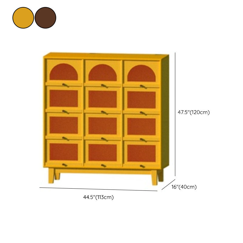 Modern Pine Sideboard Glass Doors Sideboard Cabinet for Dining Room