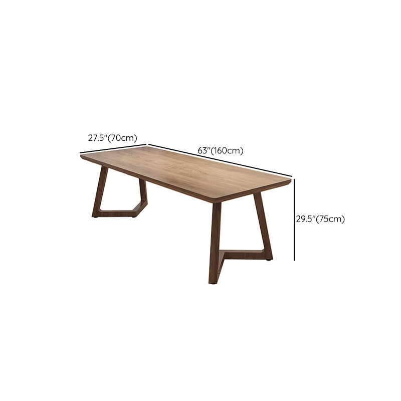 Modern Solid Wood Writing Desk 29.53" Tall Rectangle Office Desk with Sled Base