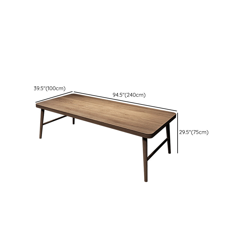 Modern Style Rectangle Writing Desk 29.53" Tall Solid Wood Office Desk with H-Shape Base