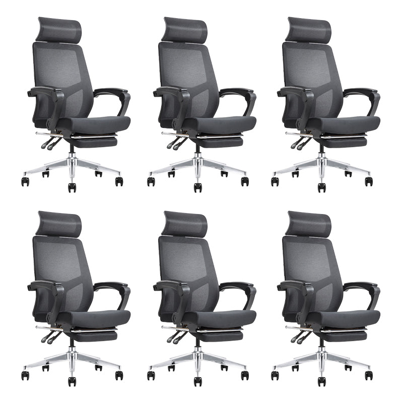 Modern Swivel Office Chair Padded Arms Mesh Back with Headrest  Chair