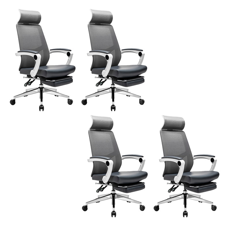 Modern Swivel Office Chair Padded Arms Mesh Back with Headrest  Chair