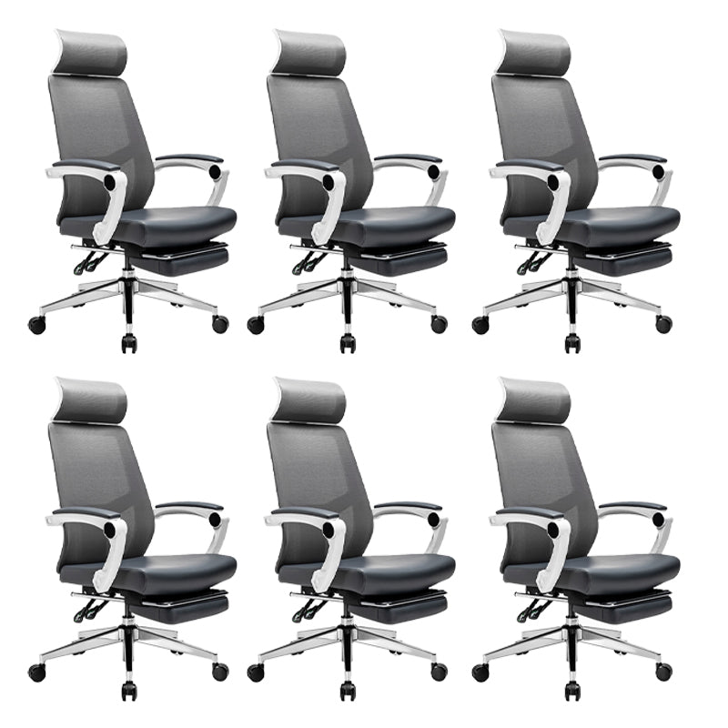 Modern Swivel Office Chair Padded Arms Mesh Back with Headrest  Chair