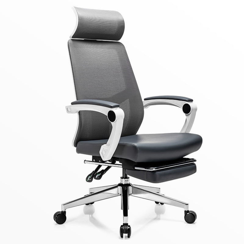 Modern Swivel Office Chair Padded Arms Mesh Back with Headrest  Chair