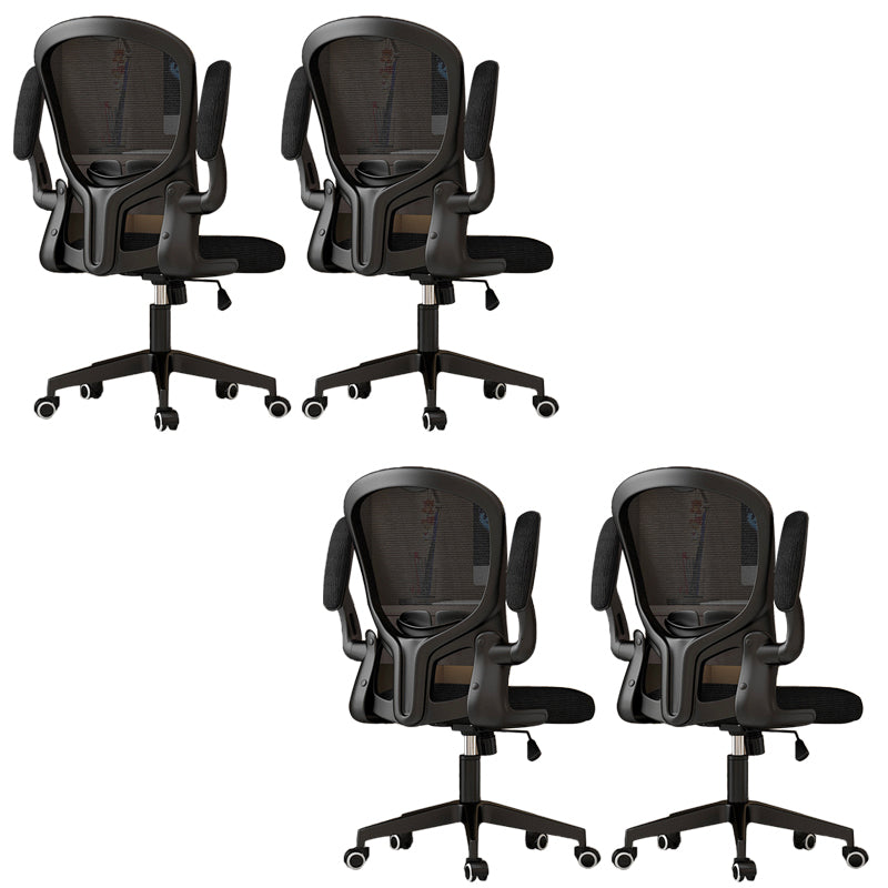 Modern Padded Arms Conference Chair Mesh-back Desk Chair for Office