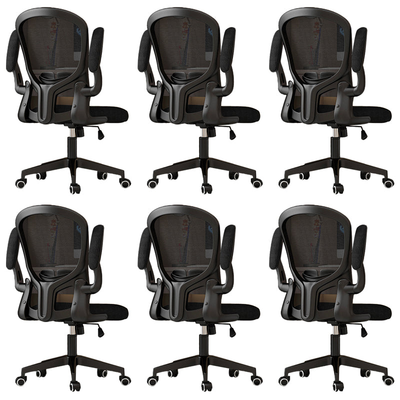 Modern Padded Arms Conference Chair Mesh-back Desk Chair for Office