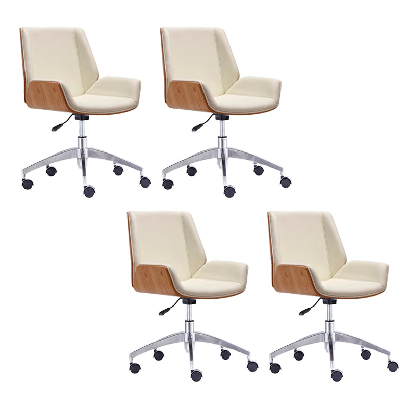 Modern Swivel Desk Chair Faux Leather Conference Mid Back Chair