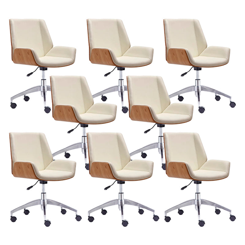 Modern Swivel Desk Chair Faux Leather Conference Mid Back Chair