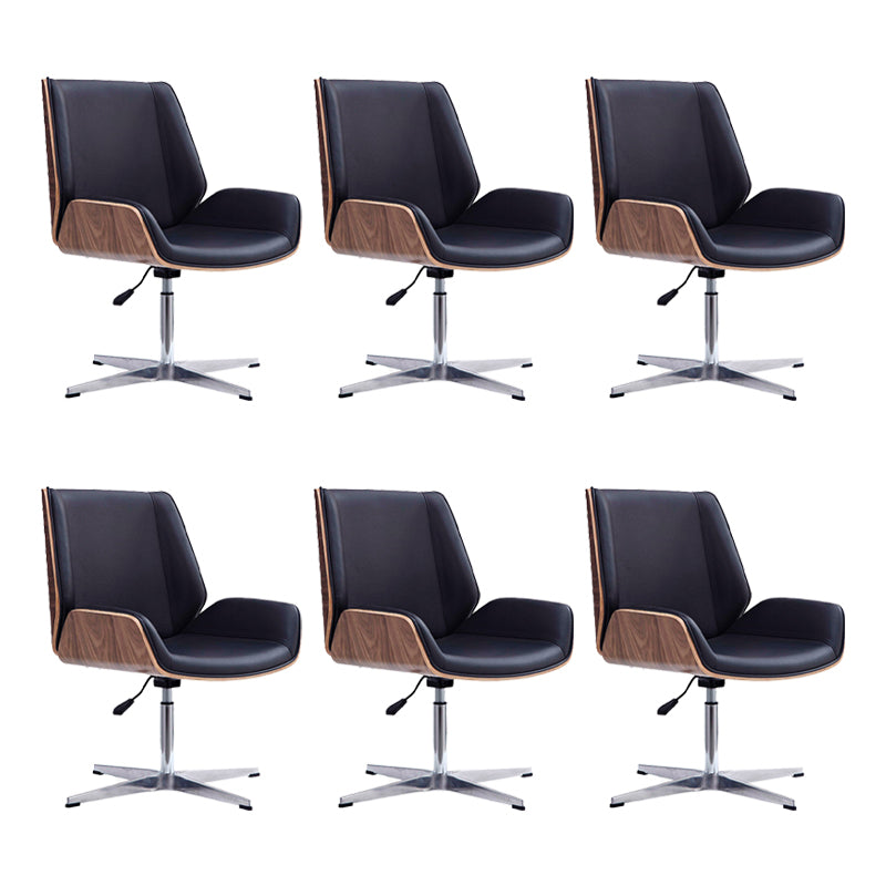 Modern Swivel Desk Chair Faux Leather Conference Mid Back Chair