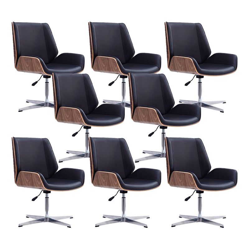 Modern Swivel Desk Chair Faux Leather Conference Mid Back Chair