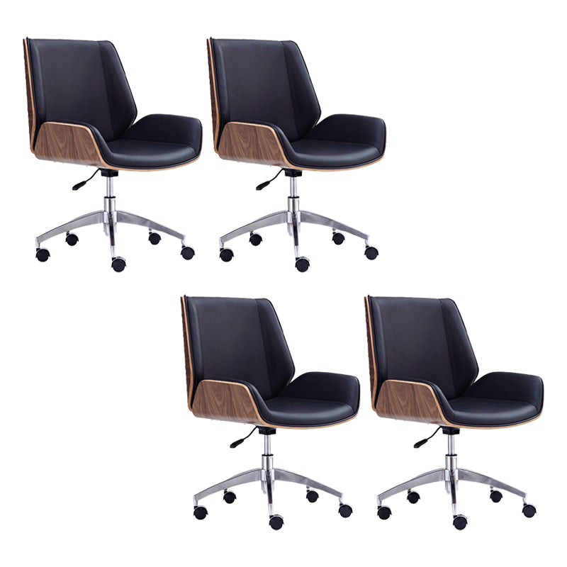 Modern Swivel Desk Chair Faux Leather Conference Mid Back Chair