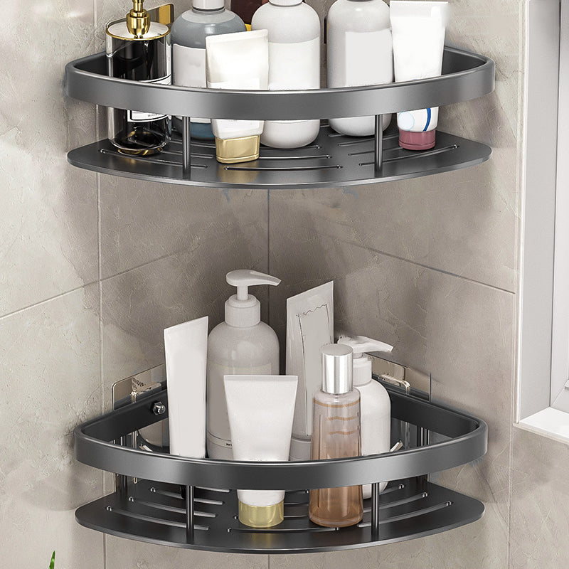 Minimalism Bathroom Hardware Set Silver Bath Shelf Bath Hardware Set