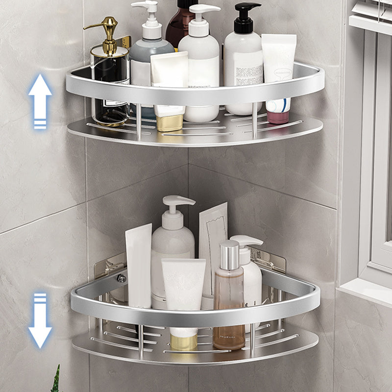 Minimalism Bathroom Hardware Set Silver Bath Shelf Bath Hardware Set