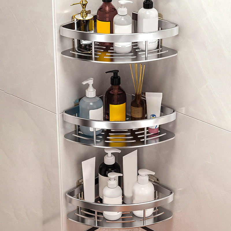 Minimalism Bathroom Hardware Set Silver Bath Shelf Bath Hardware Set