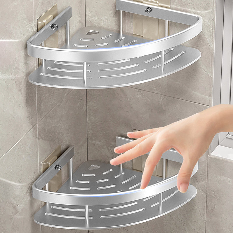 Minimalism Bathroom Hardware Set Silver Bath Shelf Bath Hardware Set