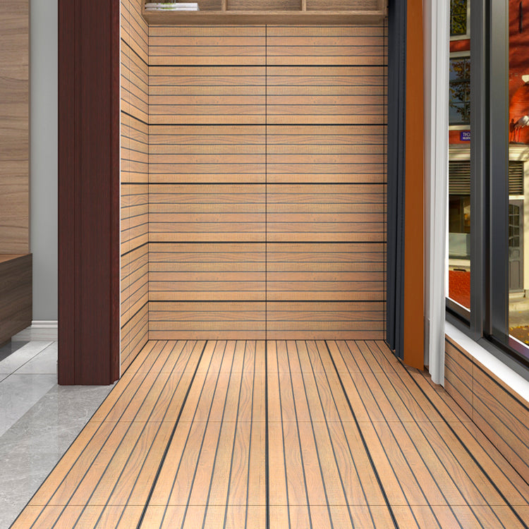 Outdoor Snapping Deck Tiles Striped Composite Wooden Deck Tiles