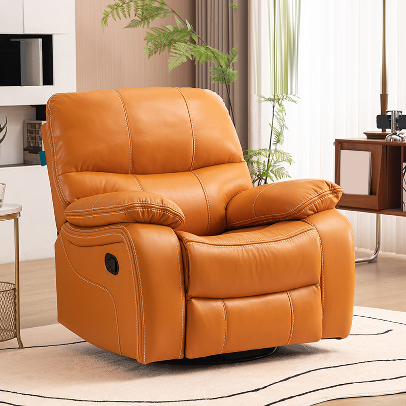 Wooden Frame Push Back Recliner Traditional Manual Recliner with Swivel Glider Base