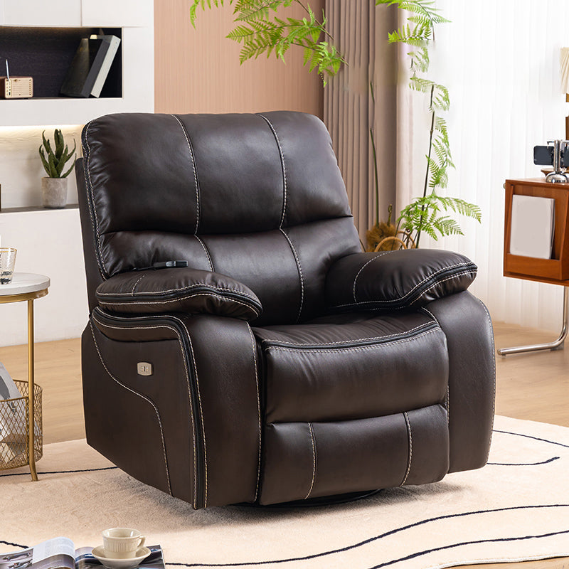 Wooden Frame Push Back Recliner Traditional Manual Recliner with Swivel Glider Base