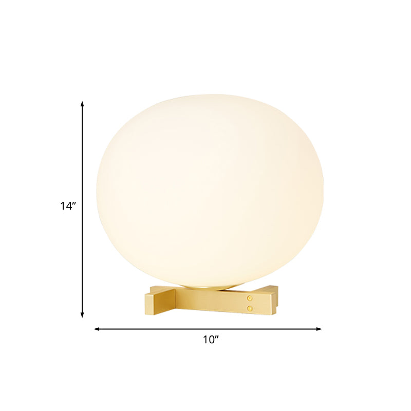 Cremefarbene Glas-Egei-Nacht-Licht postmoderne 1 helle Gold-Finish-Nachttisch-Lampe für Bett