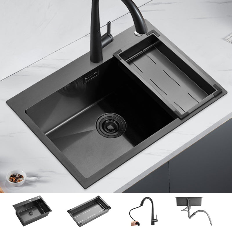 Soundproof Kitchen Sink Overflow Hole Design Drop-In Kitchen Sink with Faucet