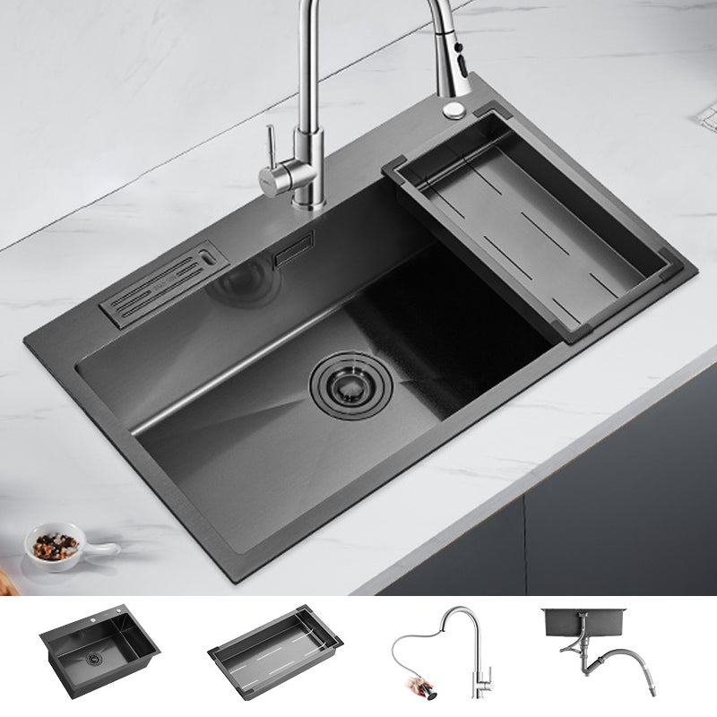 Soundproof Kitchen Sink Overflow Hole Design Drop-In Kitchen Sink with Faucet