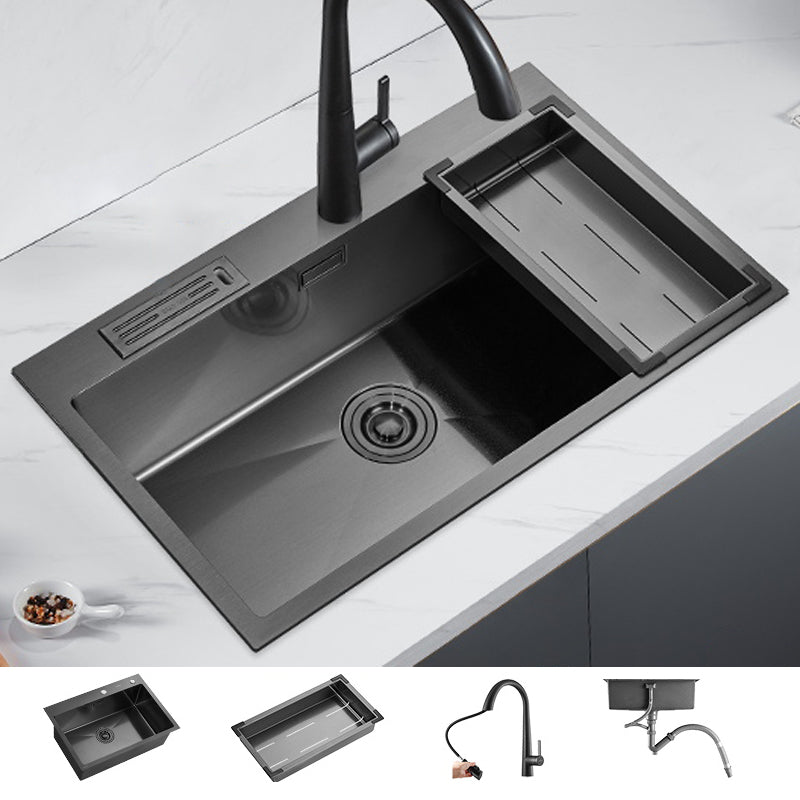 Soundproof Kitchen Sink Overflow Hole Design Drop-In Kitchen Sink with Faucet