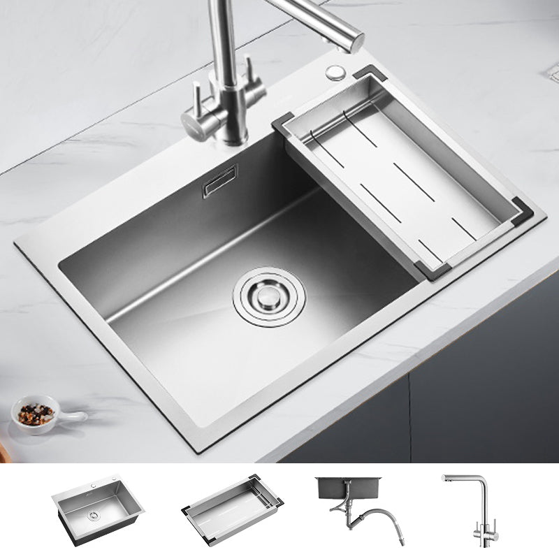 Soundproof Kitchen Sink Overflow Hole Design Drop-In Kitchen Sink with Faucet