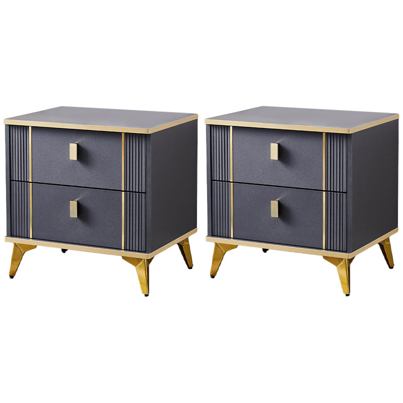 Contemporary Accent Table Nightstand Antique Finish Bed Nightstand with Legs