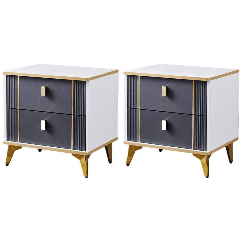 Contemporary Accent Table Nightstand Antique Finish Bed Nightstand with Legs