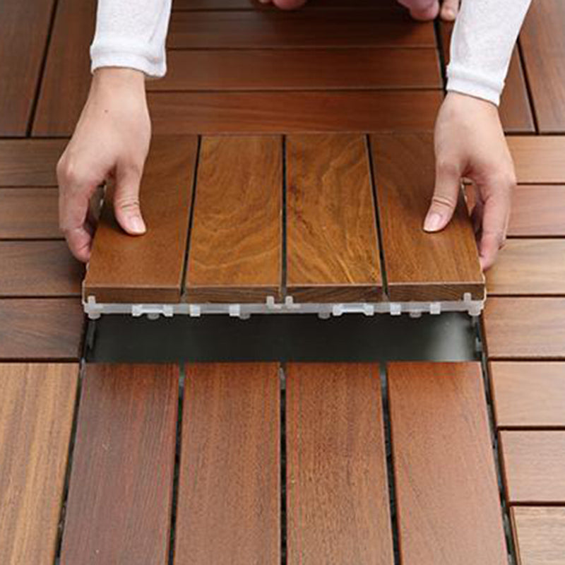 Modern Floor Bullnose Click-Locking Wood Tile Set for Patio Garden