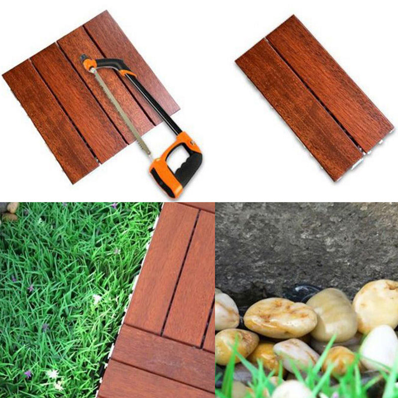 Modern Floor Bullnose Click-Locking Wood Tile Set for Patio Garden