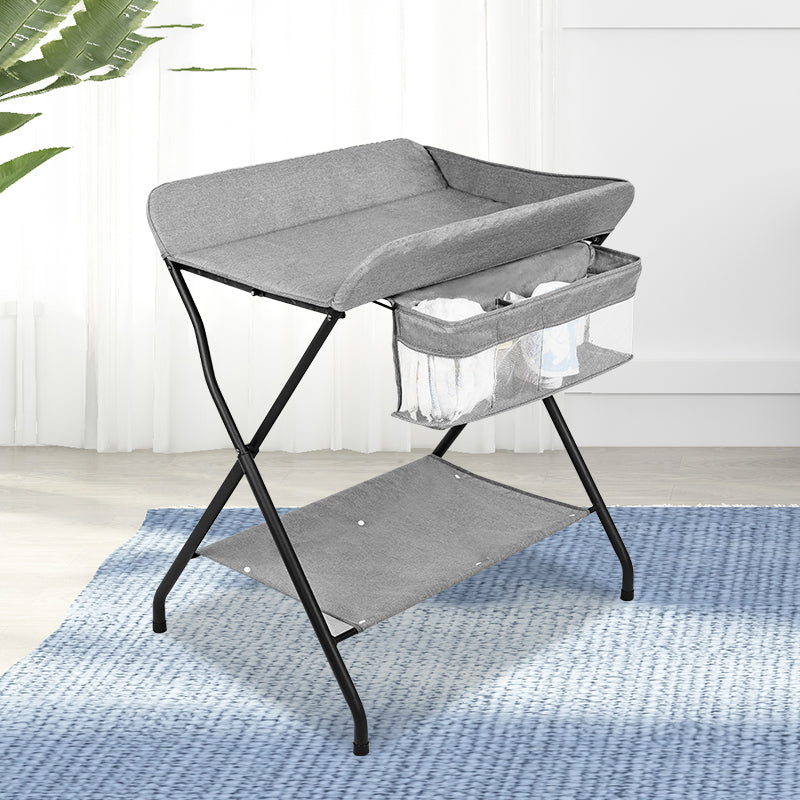 Metal Modern Baby Changing Table Folding Changing Table with Basket