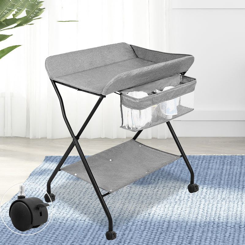 Metal Modern Baby Changing Table Folding Changing Table with Basket