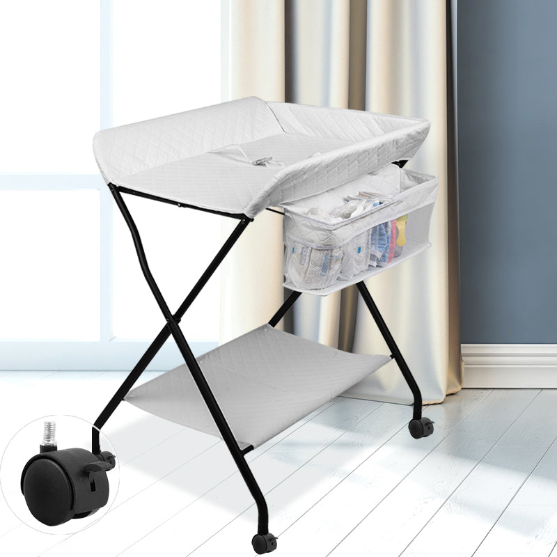 Metal Modern Baby Changing Table Folding Changing Table with Basket