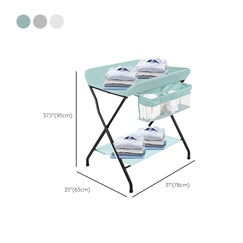 Metal Modern Baby Changing Table Folding Changing Table with Basket