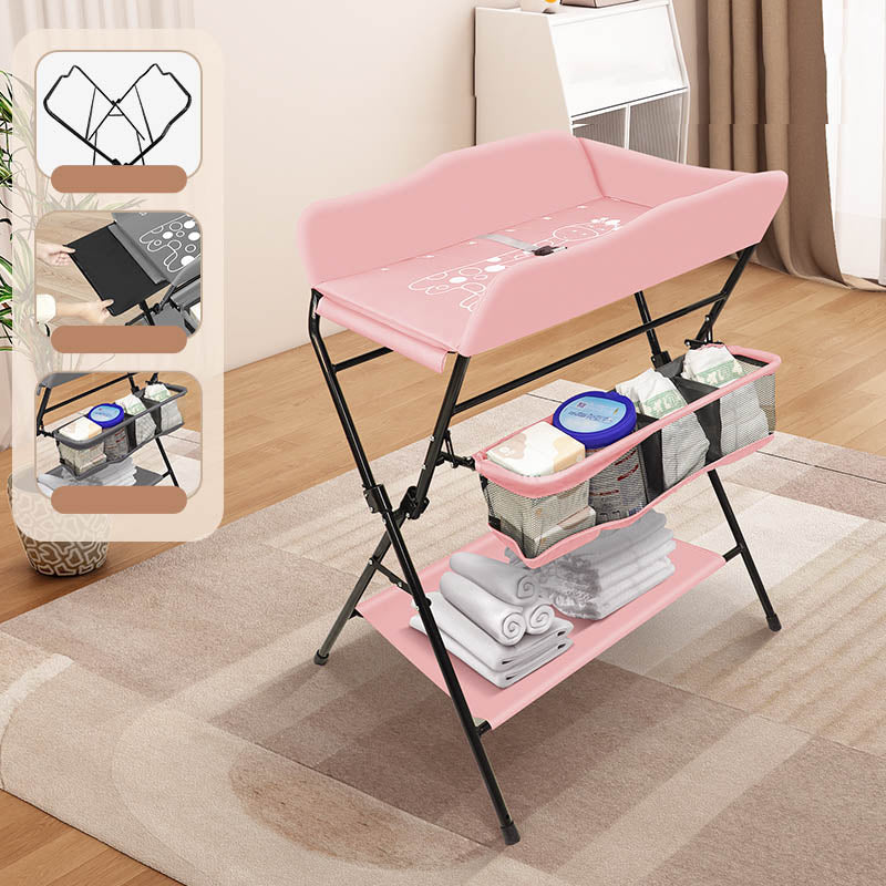 Folding Baby Changing Table with Pad Flat Top Changing Table