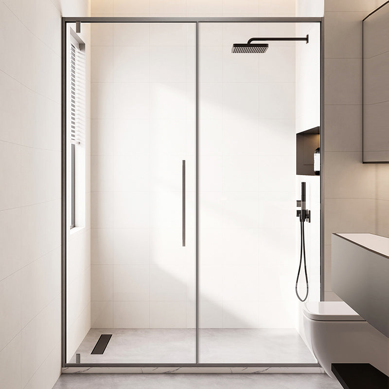 Pivot Shower Door Gray Semi Frameless Clear Glass Shower Screen