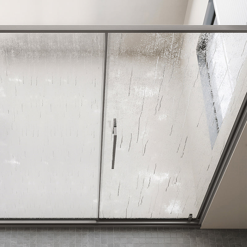 Pivot Shower Door Gray Semi Frameless Clear Glass Shower Screen