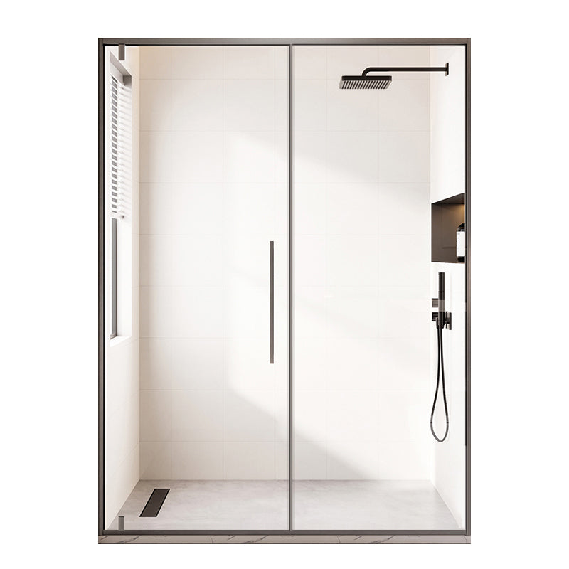 Pivot Shower Door Gray Semi Frameless Clear Glass Shower Screen