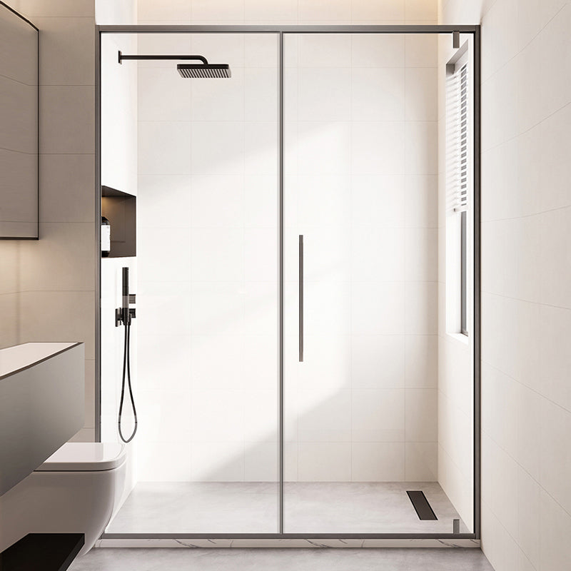 Pivot Shower Door Gray Semi Frameless Clear Glass Shower Screen