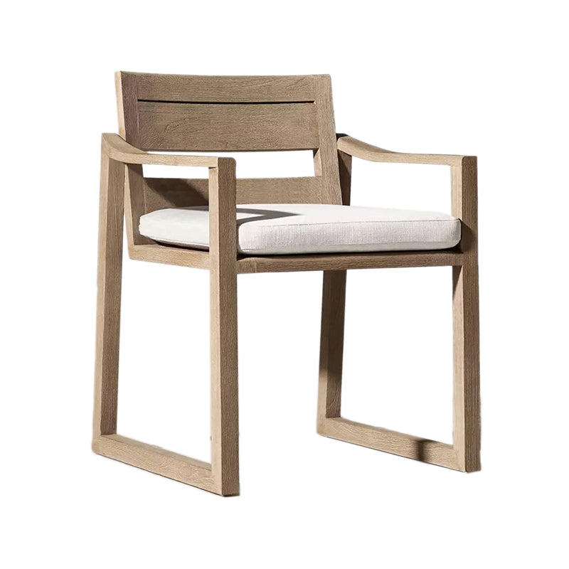 Solid Wood Outdoors Dining Chairs Outdoor Chair with Water Repellent Finish Cushion