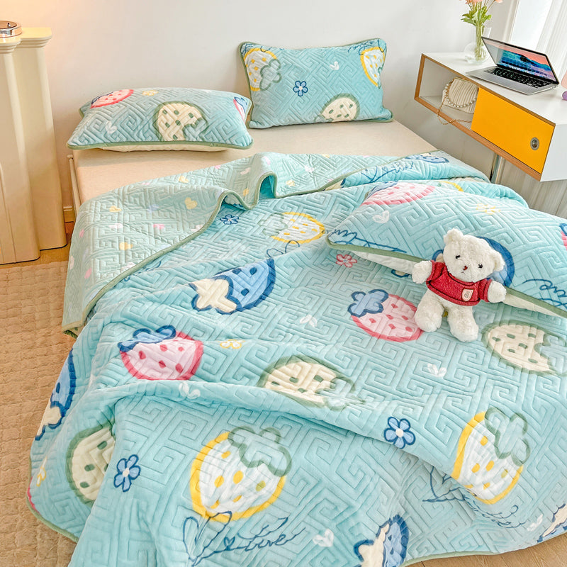 Breathable Knit Sheet Cartoon Pattern Non-Pilling Ultra-Soft Sheet