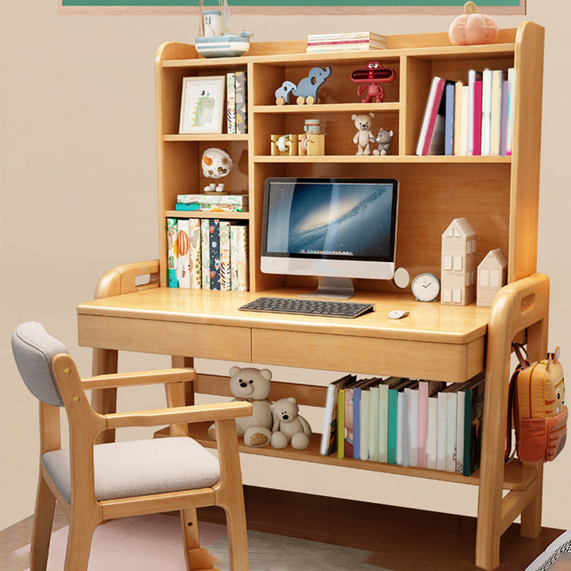 Wooden Kids Desk Writing Desk Adjustable Kids Desk with Drawer