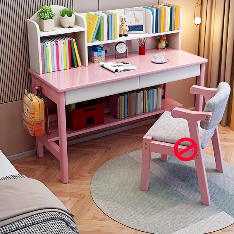 Solid Wood Desk Kids Writing Desk with drawer  23.6"W Child Desk in Light Wood