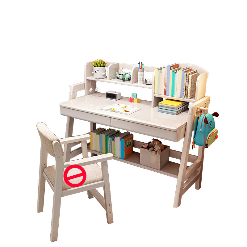 Solid Wood Writing Desk 23.6"W Adjustable Child Desk with Drawer