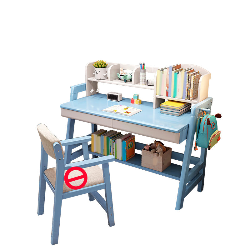 Solid Wood Writing Desk 23.6"W Adjustable Child Desk with Drawer