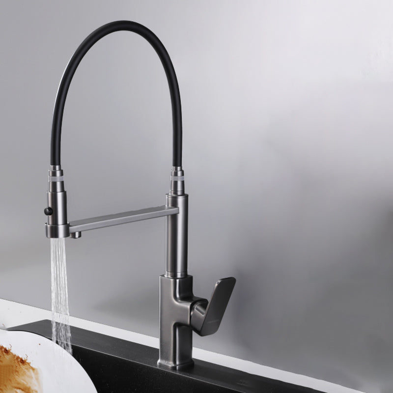 Swivel Spout Kitchen Sink Faucet High Arc with Pull Down Sprayer