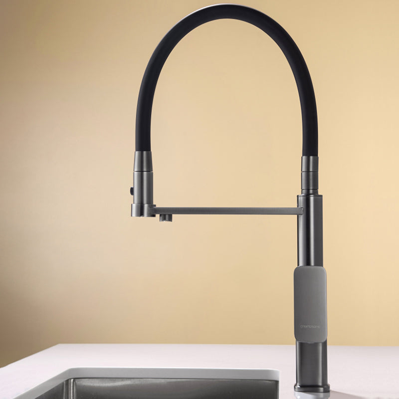 Swivel Spout Kitchen Sink Faucet High Arc with Pull Down Sprayer