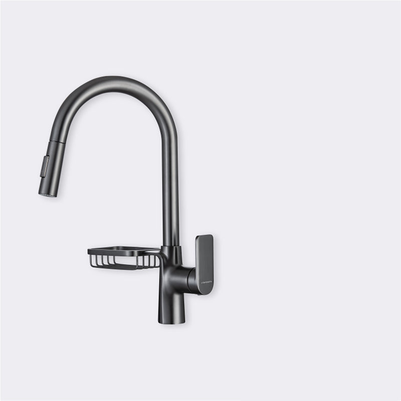 Swivel Spout Kitchen Sink Faucet High Arc with Pull Down Sprayer