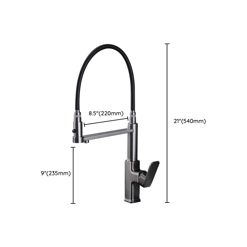 Swivel Spout Kitchen Sink Faucet High Arc with Pull Down Sprayer